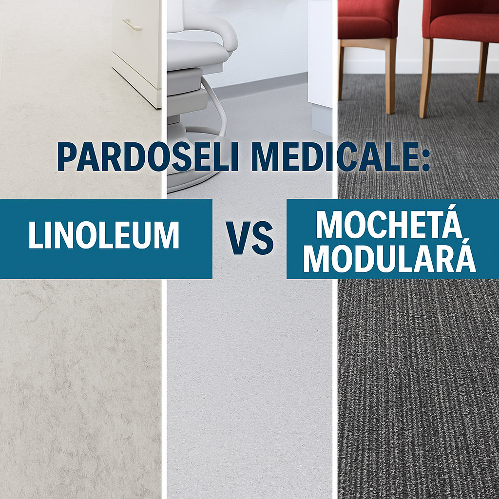 Cum alegi pardoseala ideală pentru cabinetele medicale: linoleum vs covor PVC vs mochetă modulară